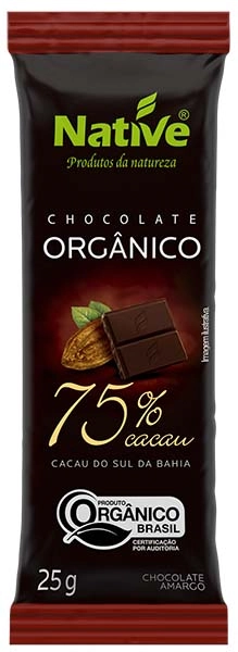Choc Native 25g Org 75 Cacau