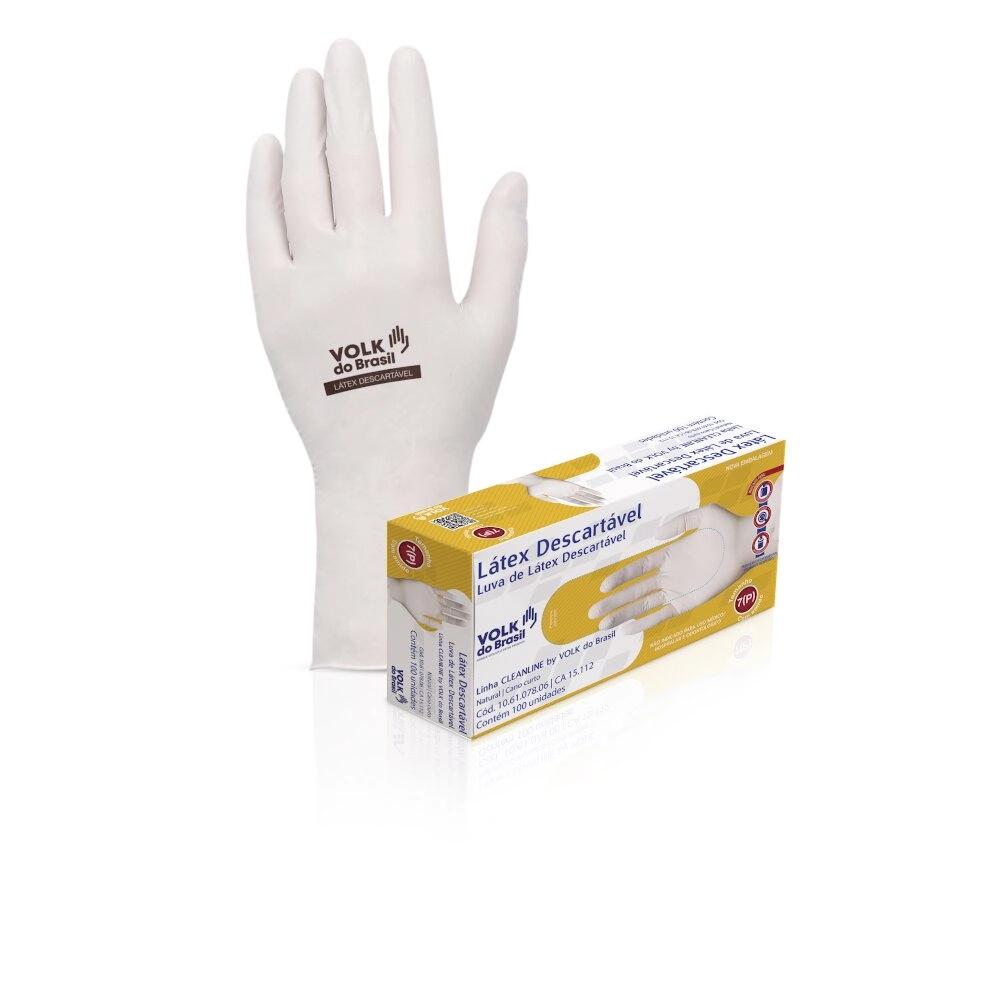 Luva Latex Volk C/100 Ext Peq