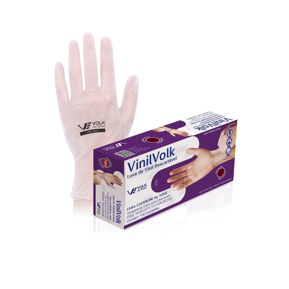 Luvas De Procedimento Volk Vinil Tamanho P