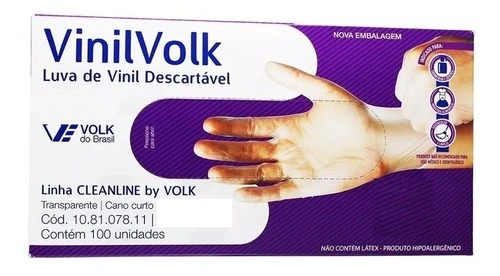 Emb Luvas Volk Uso Interno Vinil S/talco Eg C/100