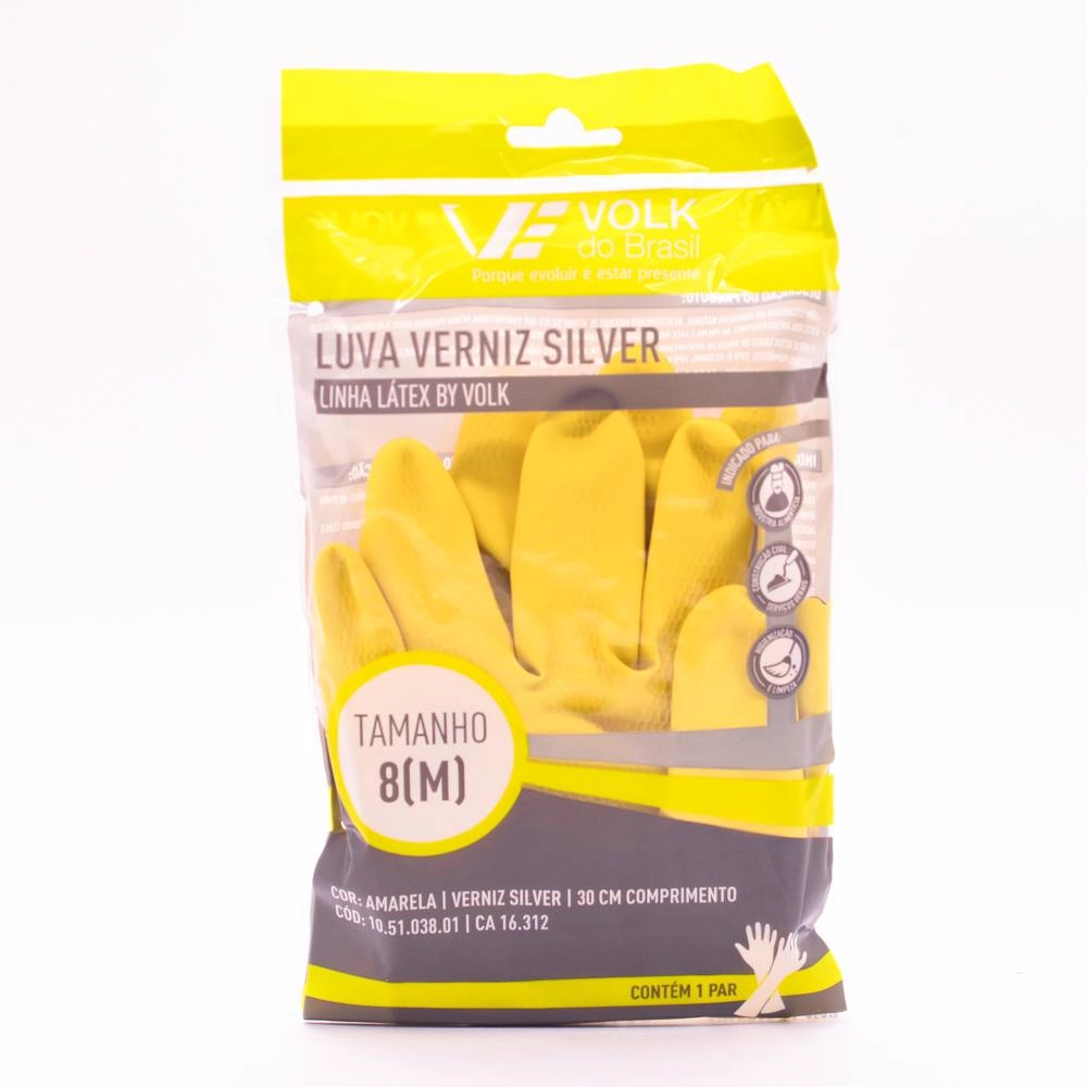 Loja Luva Latex Amarela Silver Vk 0,50x30 Tam.m