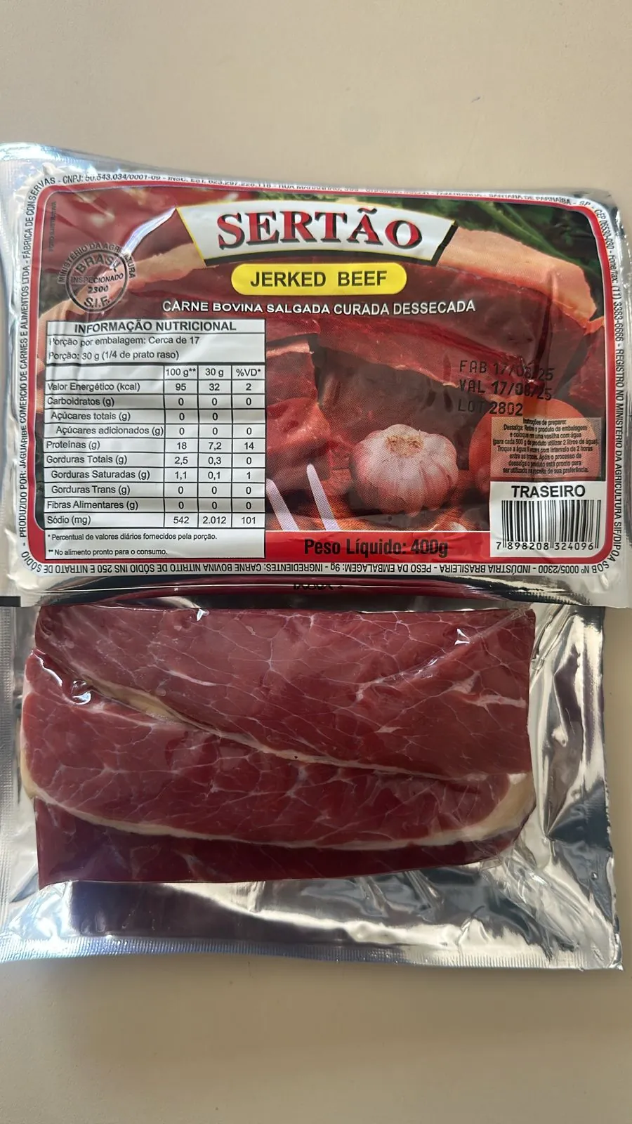 Jerked Beef Sertao 400g Traseiro