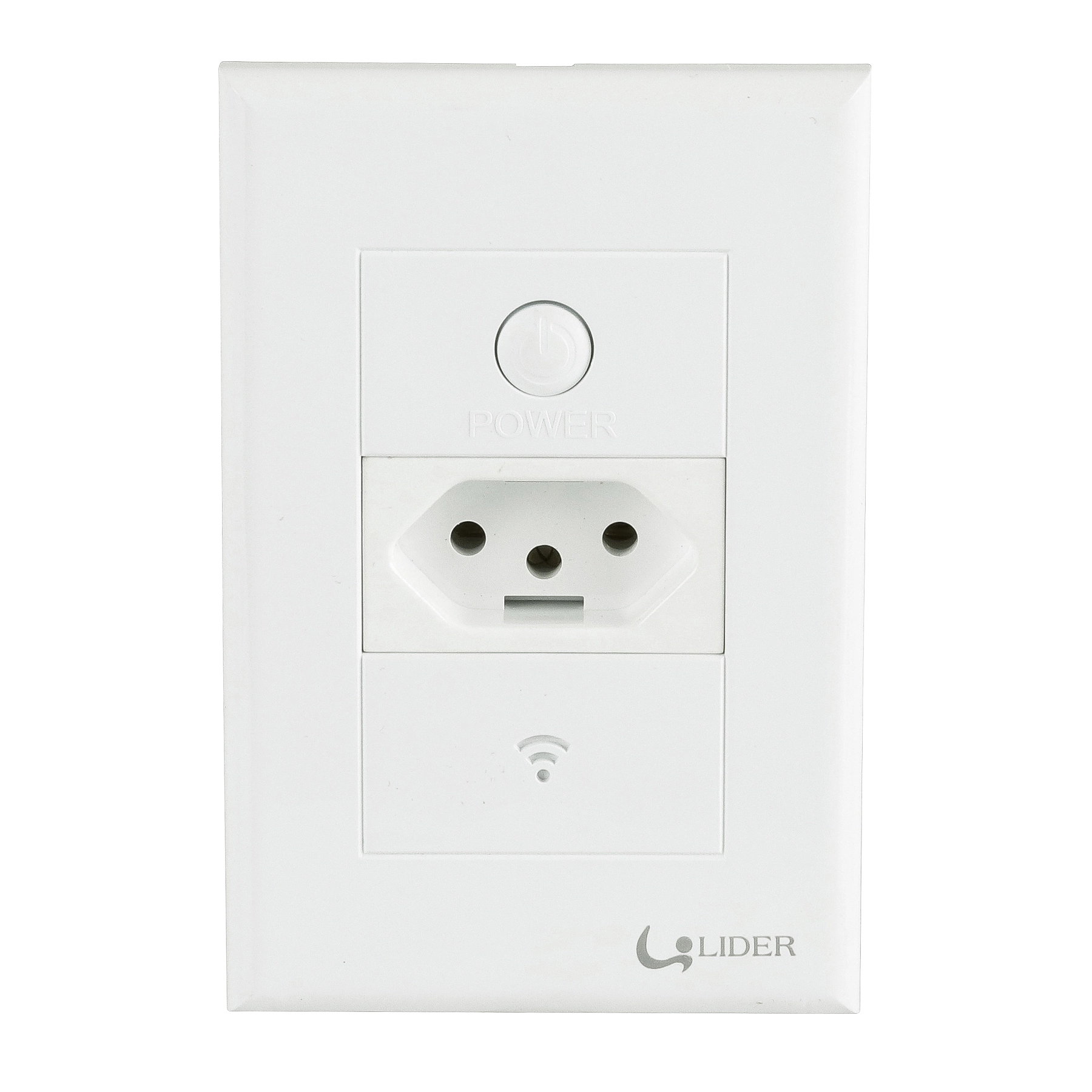 Conjunto de Tomada Inteligente WiFi Branco Líder