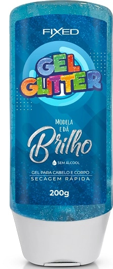 Gel Mod Fixed 200g Glitter Azul