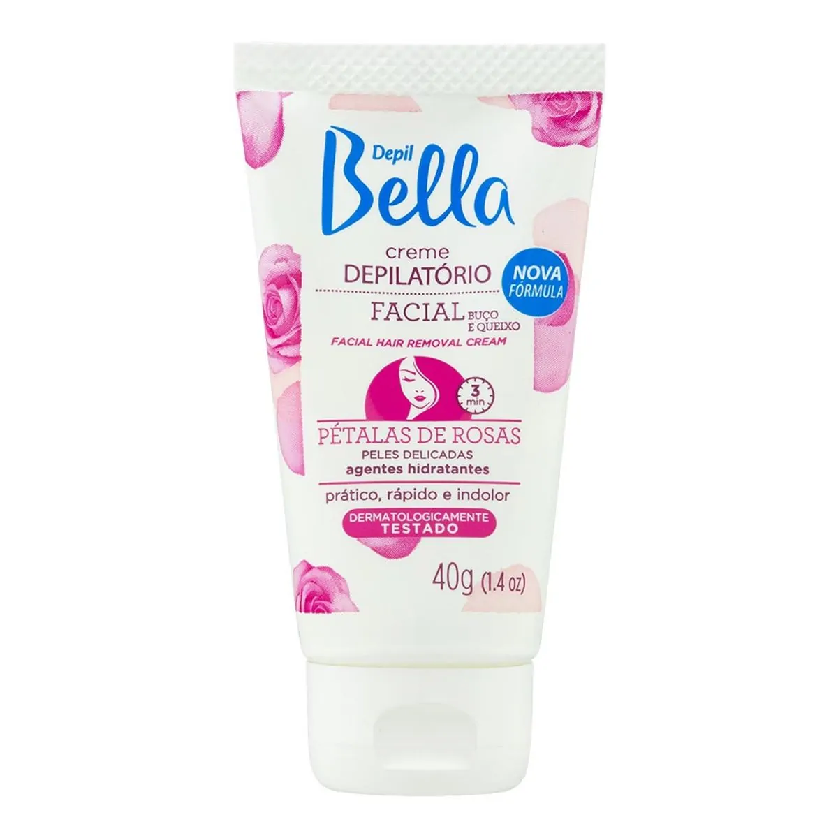 Depil Bella Creme Depilatório Facial Pétalas De Rosas 40g