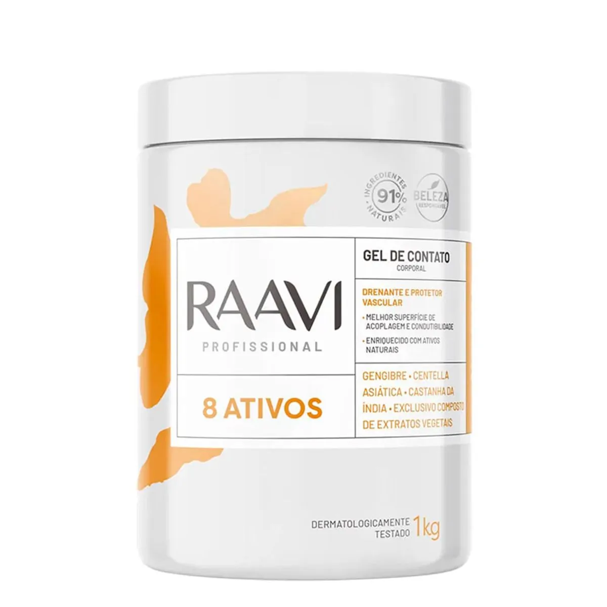 Gel Corporal Raavi Gel De Contato 08 Ativos 1kg