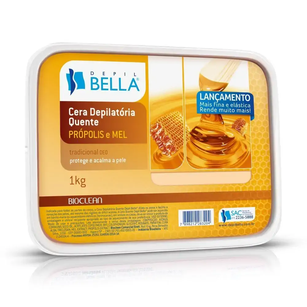 Depil Bella Cera Quente 1000g Propolis Mel