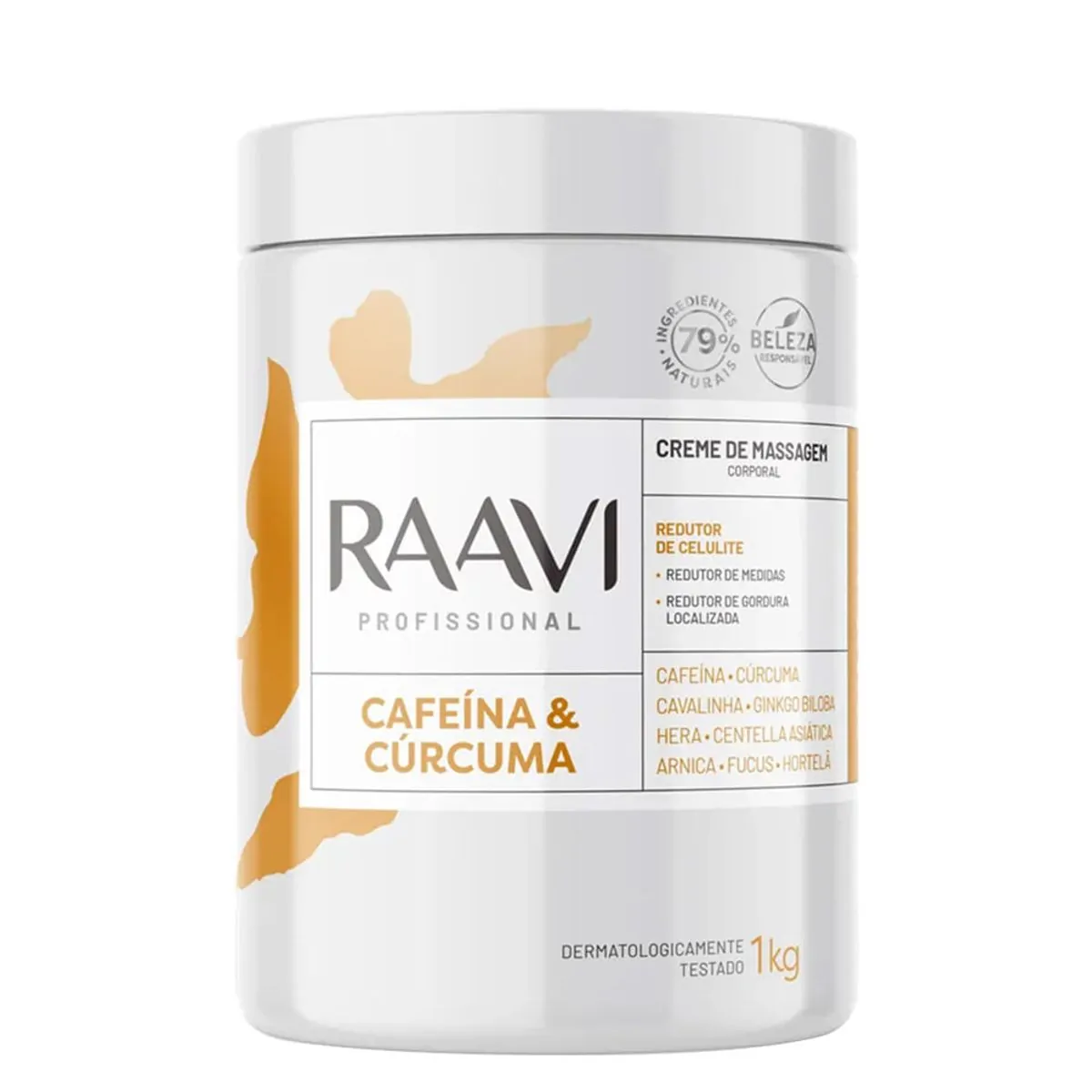 Creme De Massagem Raavi Cafeina E Curcuma 1kg