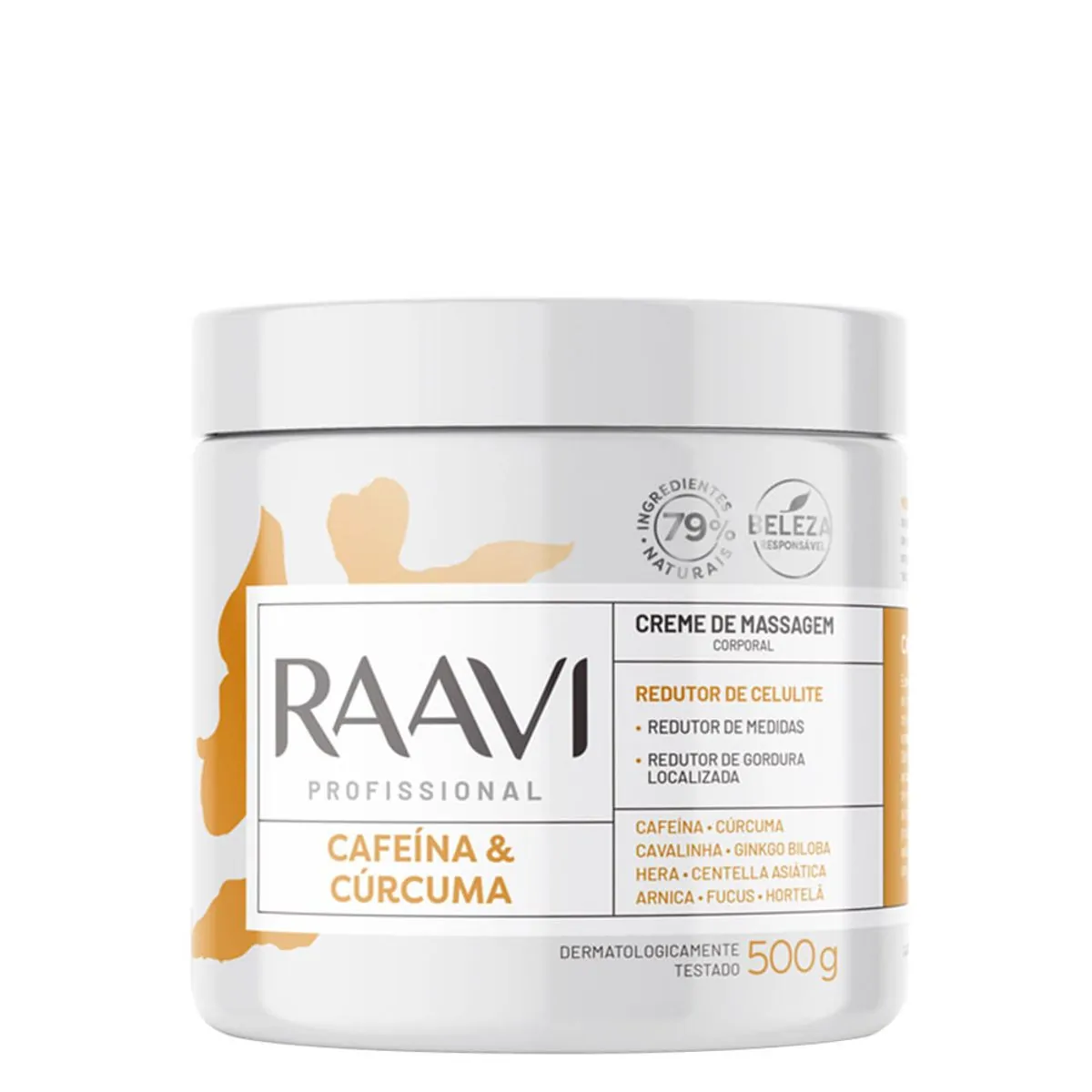 Creme De Massagem Raavi Cafeina E Curcuma 500g