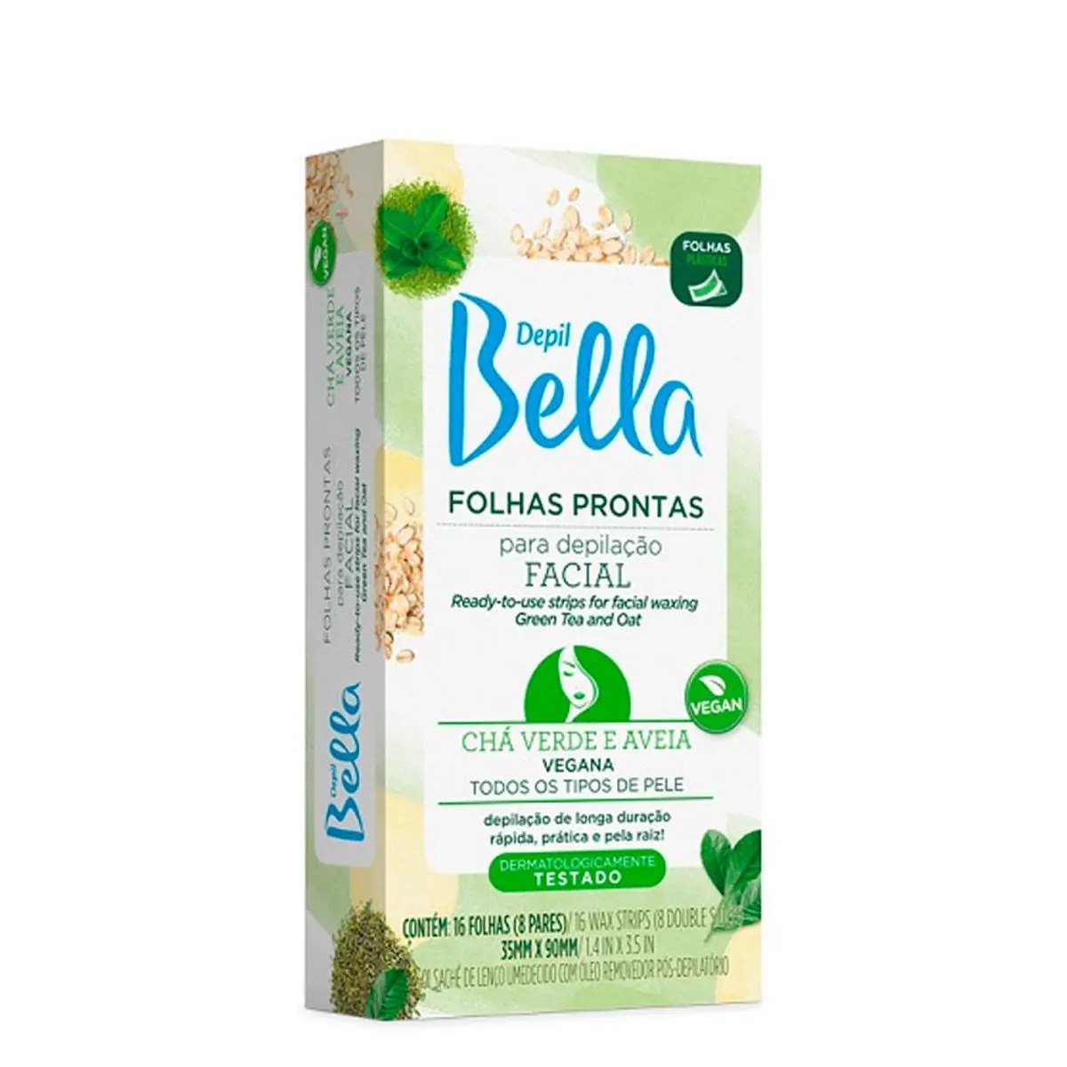 Cera Depil Bella Folhas Facial Cha Verde