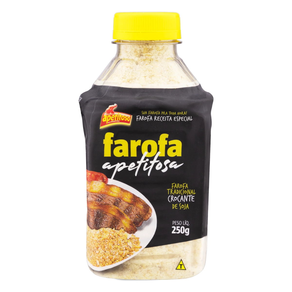 Farofa De Soja Crocante Tradicional Apetitoso Alimentos Frasco 250g