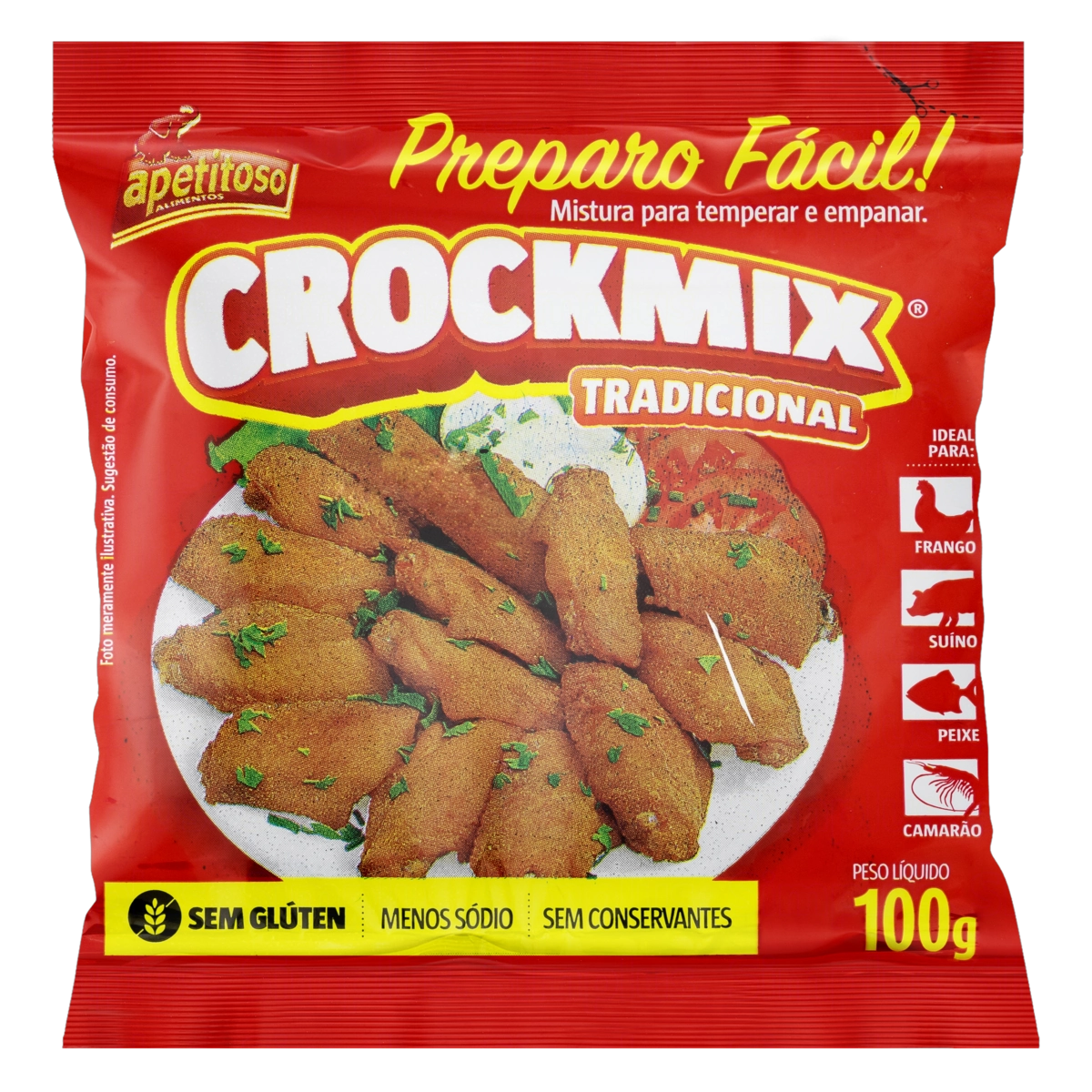 Farinha Para Empanar Tradicional Apetitoso Alimentos Crockmix Pacote 100g