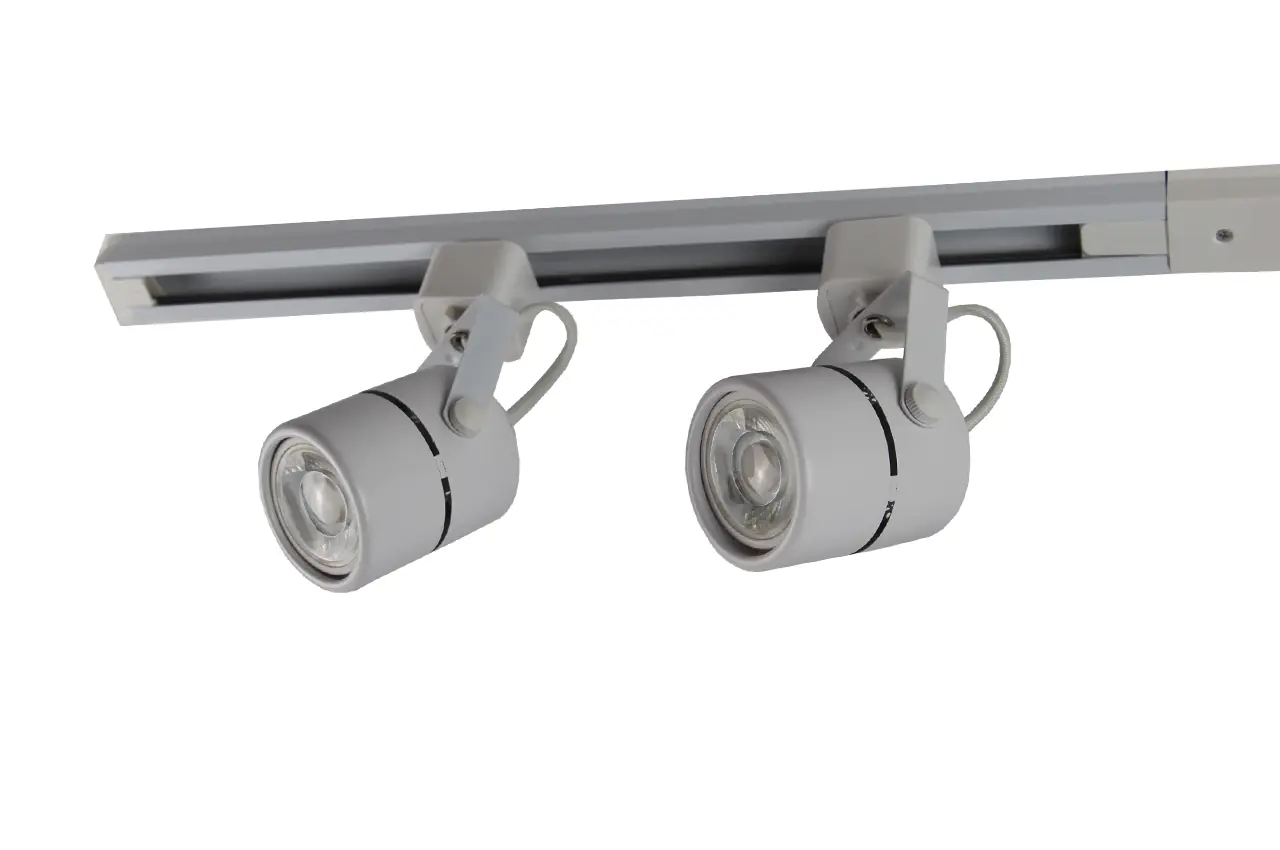 Kit Trilho 50cm Branco C/ 2 Spots 220v Gu10 E Lâmpada Branco Quente Dimerizável