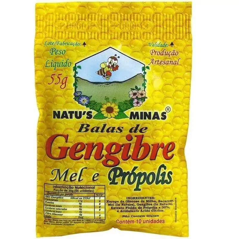 Bala Natus Minas 10unidade Gengibre Mel Propolis