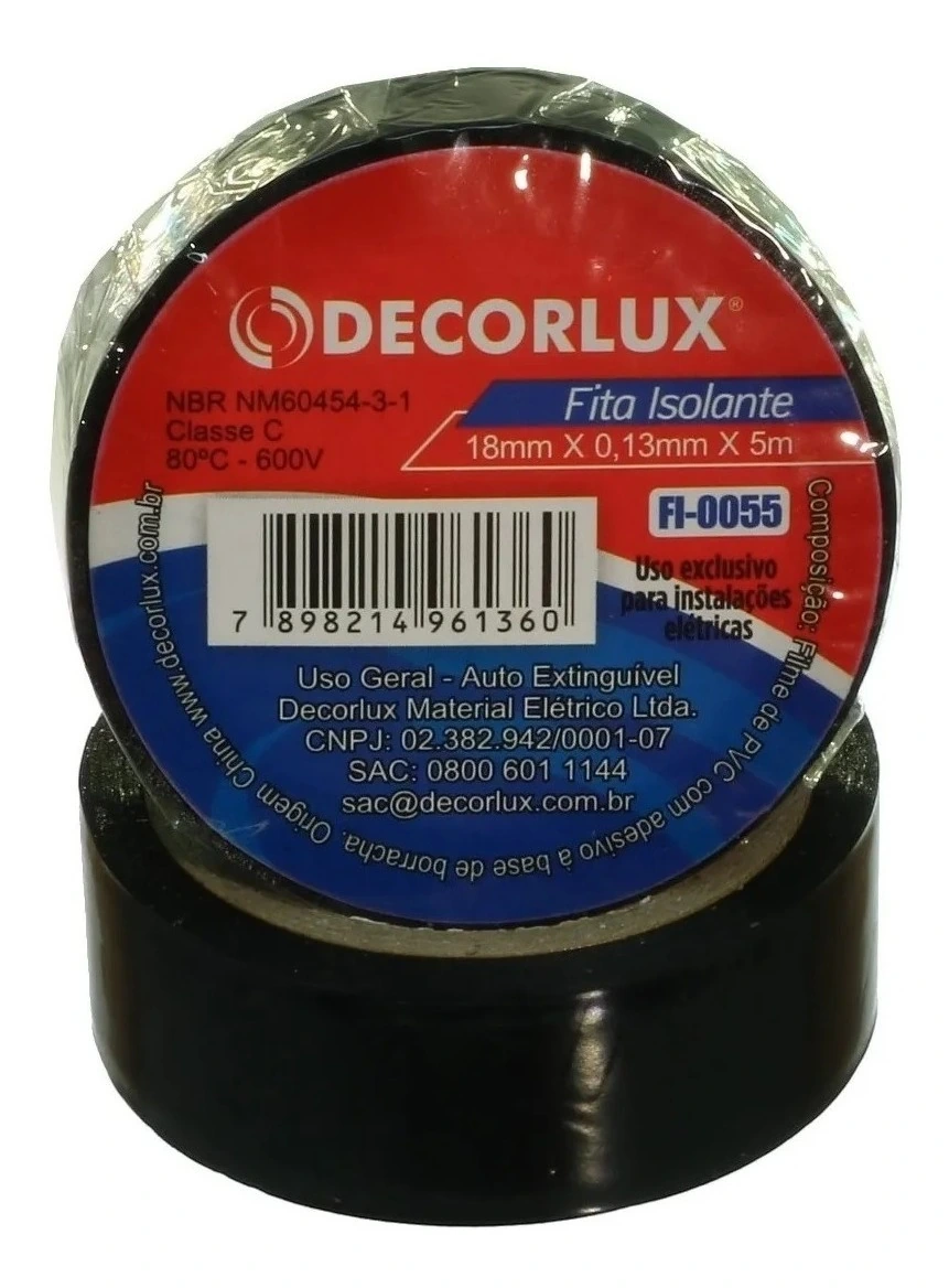 Fita Isolante Fi-0205 18mm - 20m Preto