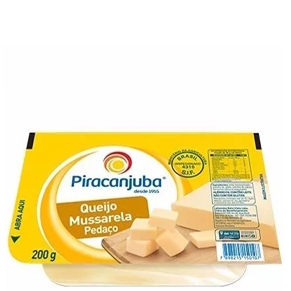 Queijo Mussarela Em Pedaço Piracanjuba 200g