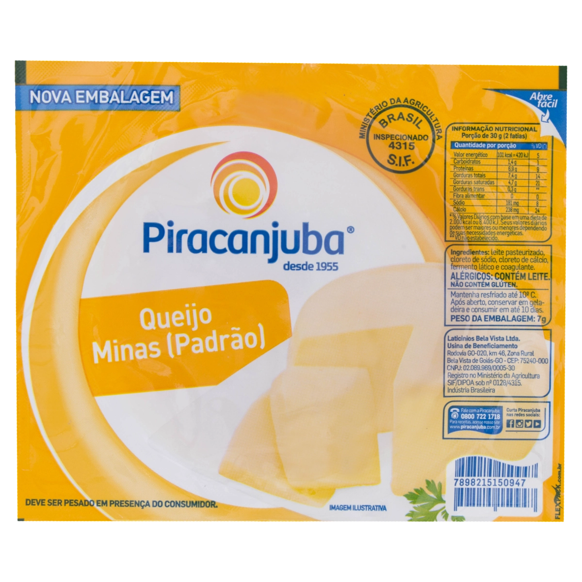 Queijo Minas Padrão Piracanjuba