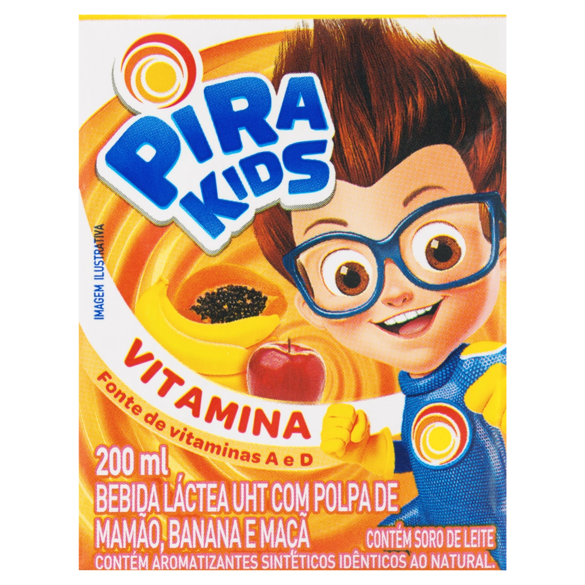 Bebida Láctea Uht Vitamina Pirakids Caixa 200ml