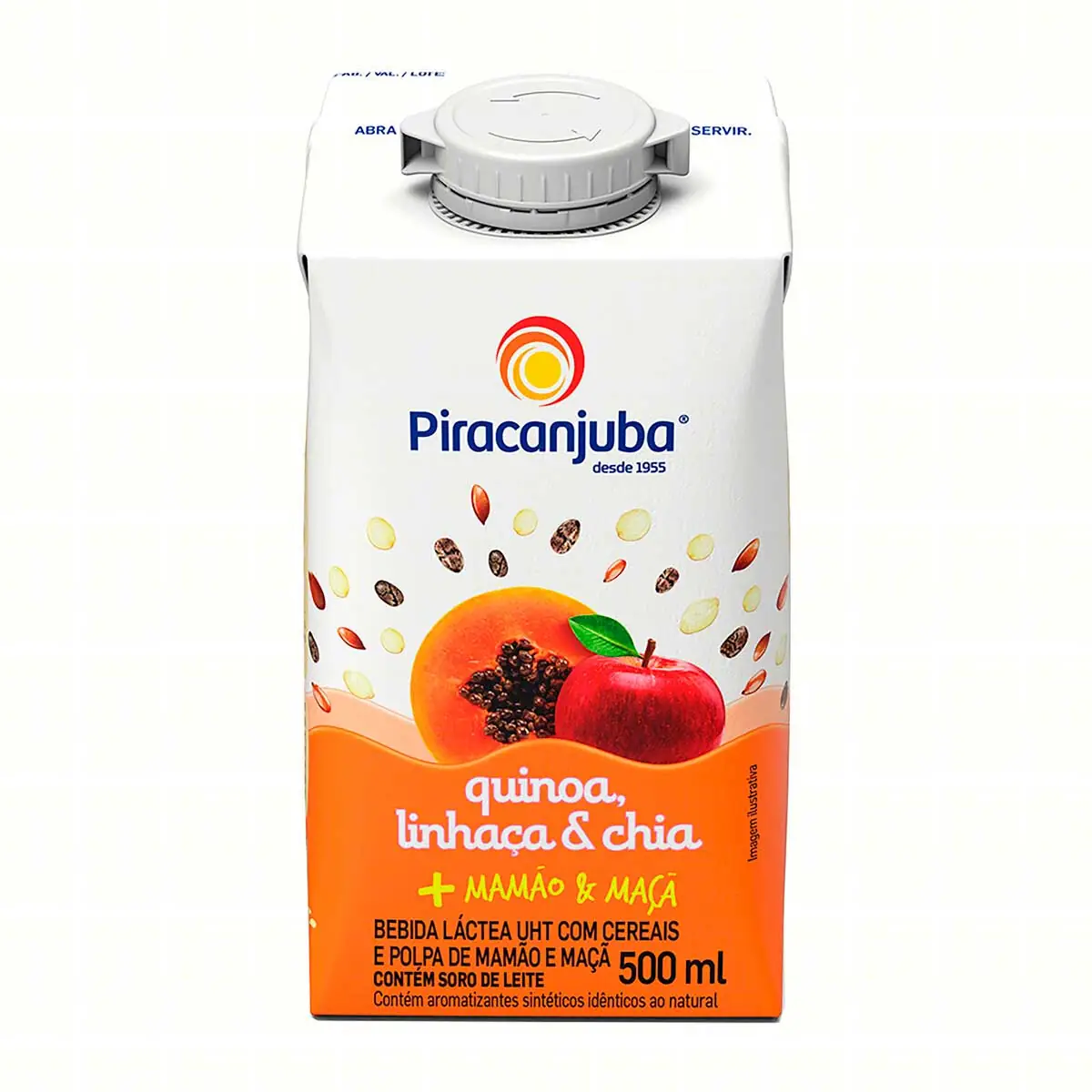 Bebida Láctea UHT Mamão & Maçã com Quinoa, Linhaça e Chia Piracanjuba Caixa 500ml