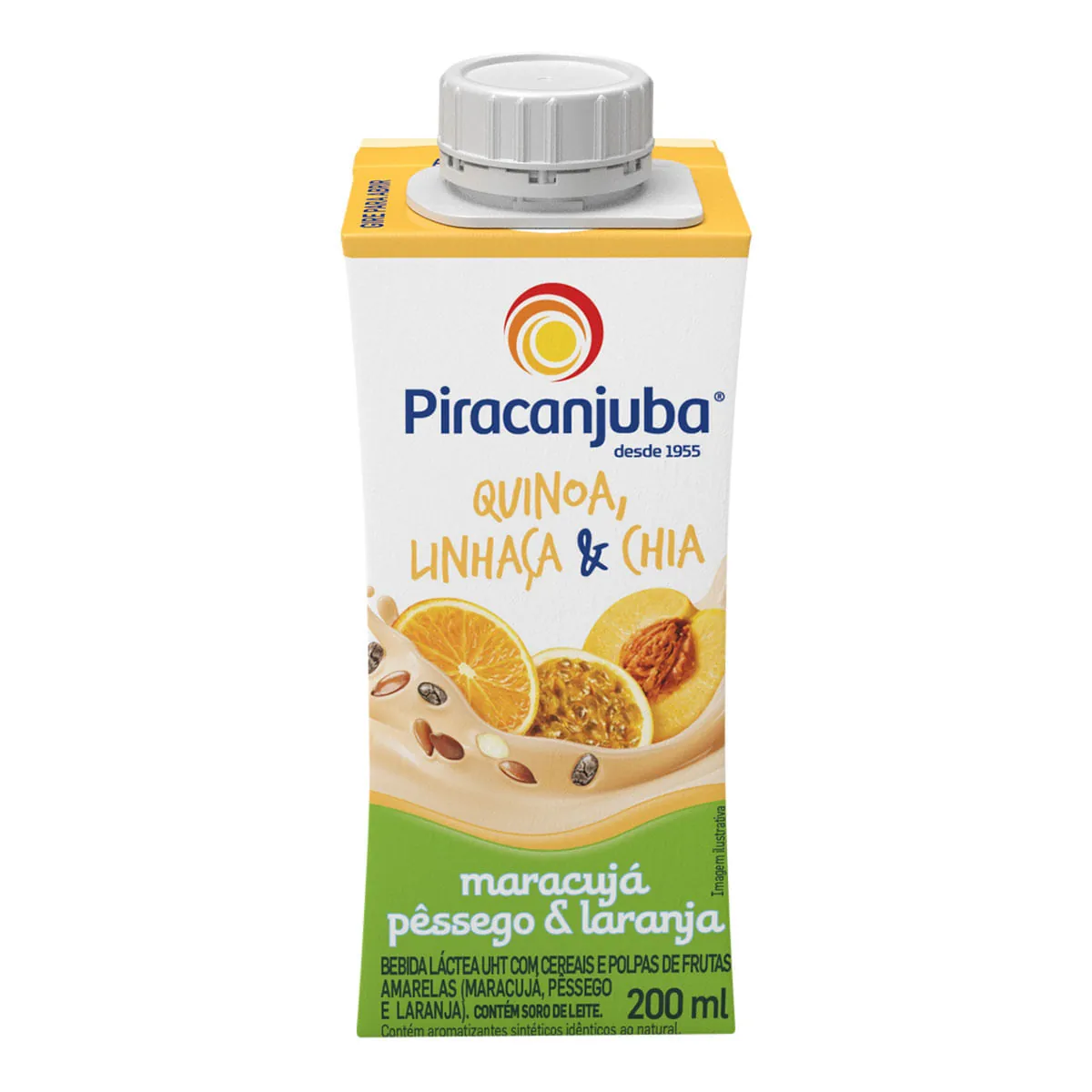 Bebida Láctea Uht Frutas Amarelas Com Quinoa, Linhaça E Chia Piracanjuba Caixa 200ml