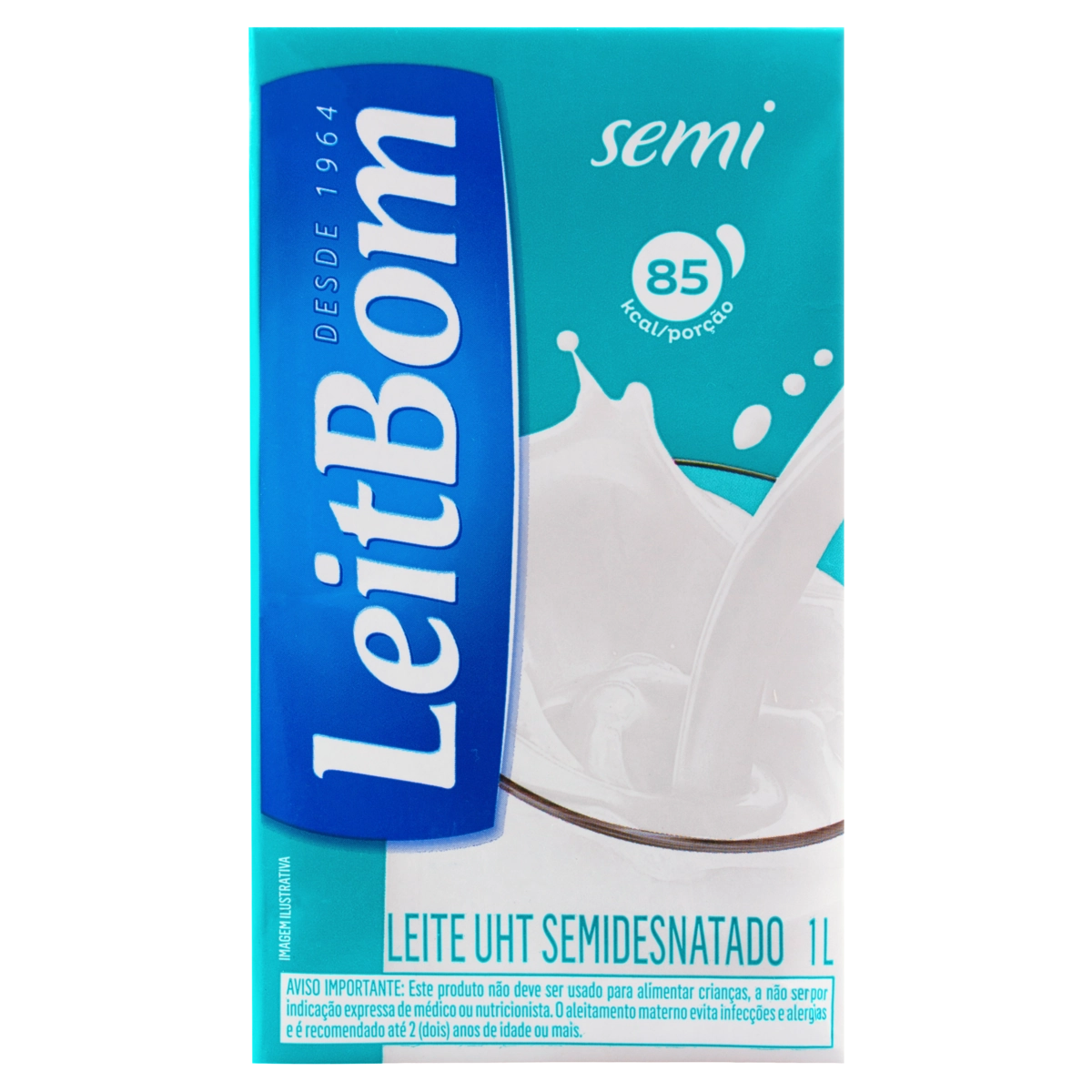 Leite Uht Semidesnatado Leitbom Caixa 1l