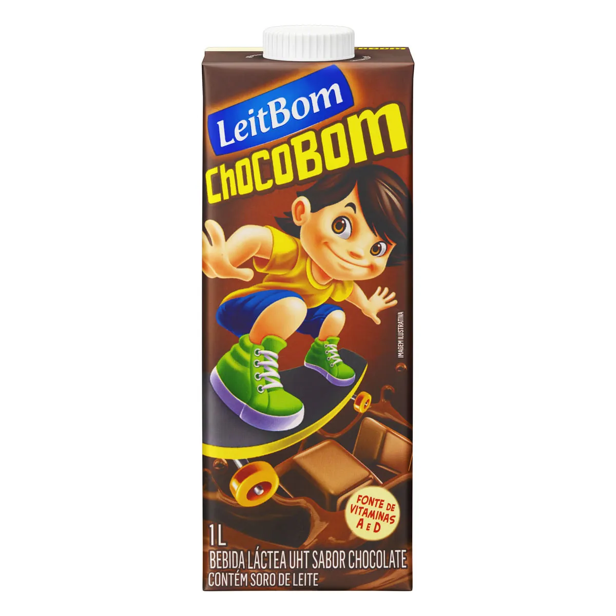 Bebida Láctea UHT Chocolate Leitbom Chocobom Caixa 1 L