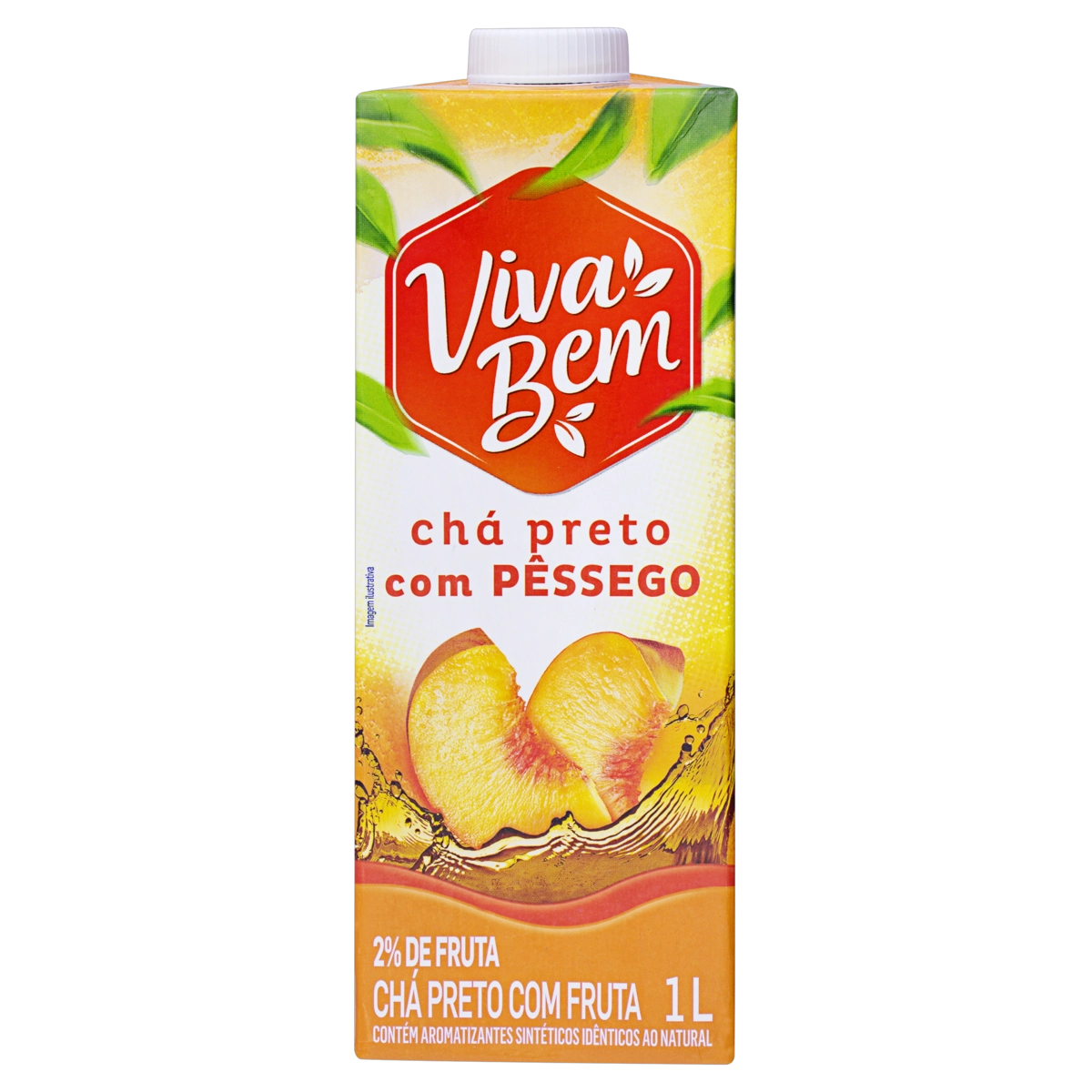 Chá Preto Pêssego Viva Bem Caixa 1l