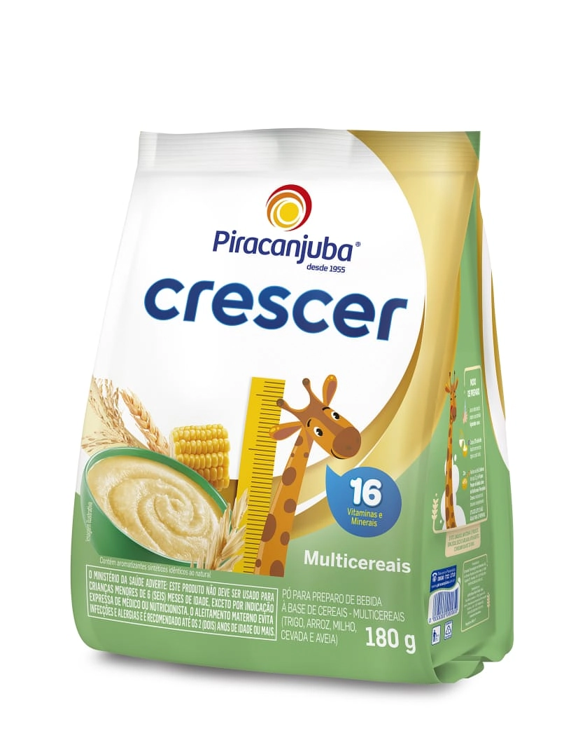 Alimento à Base De Cereal Pó Multicereais Piracanjuba Excellence Crescer Pacote 180g