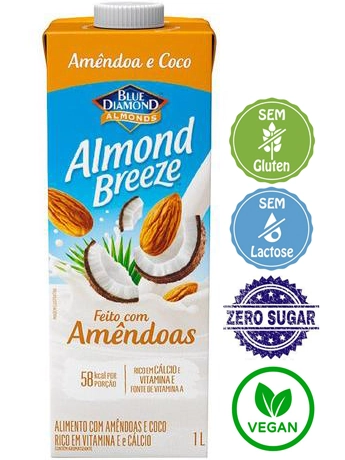 Bebida à Base De Amêndoa E Coco Blue Diamond Almond Breeze Caixa 1l