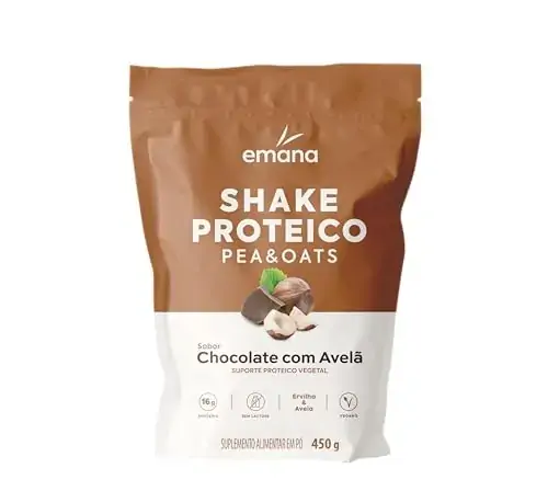 Shake Pó Chocolate Com Avelã Zero Lactose Emana Pouch 450g