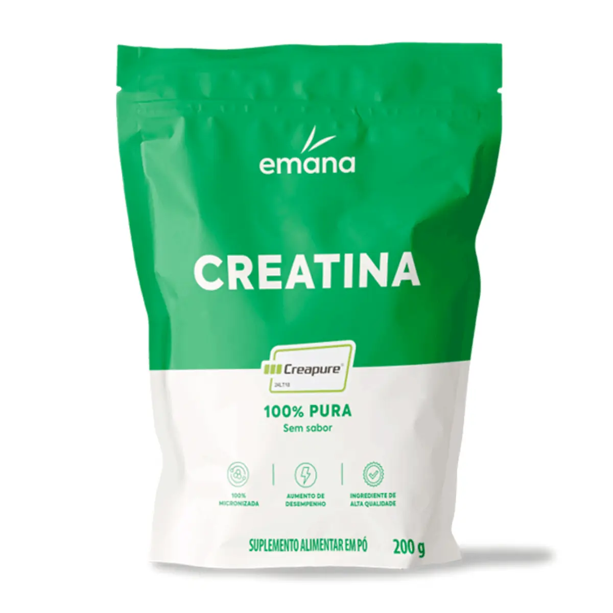 Creatina Pó Com Creapure Sem Sabor Emana Pouch 200g