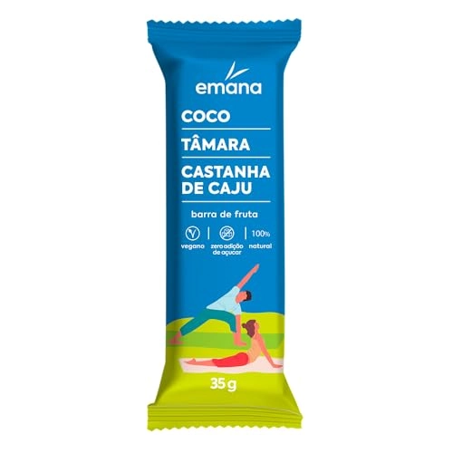 Barra De Frutas Vegana Coco, Tâmara E Castanha De Caju Emana Pacote 35g