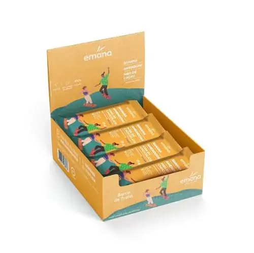 Barra De Frutas Vegana Banana, Amendoim E Nibs De Cacau Emana Pacote 35g