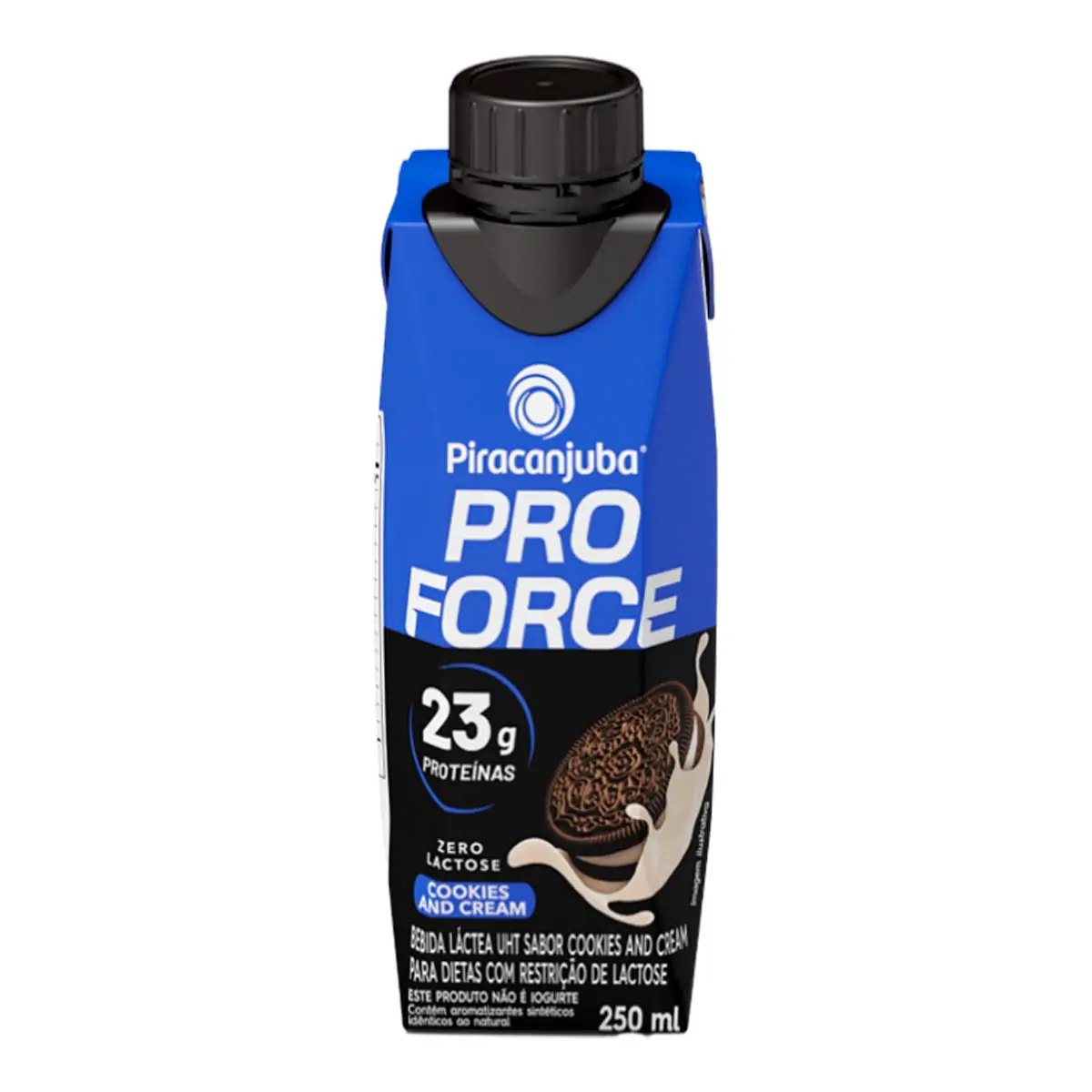 Bebida Láctea Uht Cookies And Cream Zero Lactose Piracanjuba Proforce Caixa 250ml