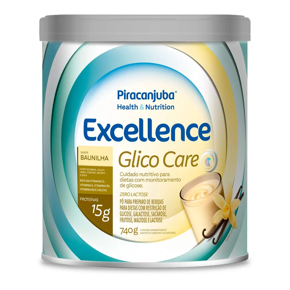 Complemento Alimentar Piracanjuba Excellence Glico Care Sabor Baunilha 740g