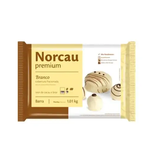 Cobertura Norcau Premium Fracionada Chocolate Branco 1,