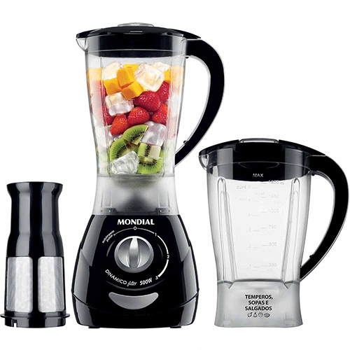 Liquidificador Mondial L 37 Dinâmico Filter Due 1,5l 3 Velocidades Preto 500w