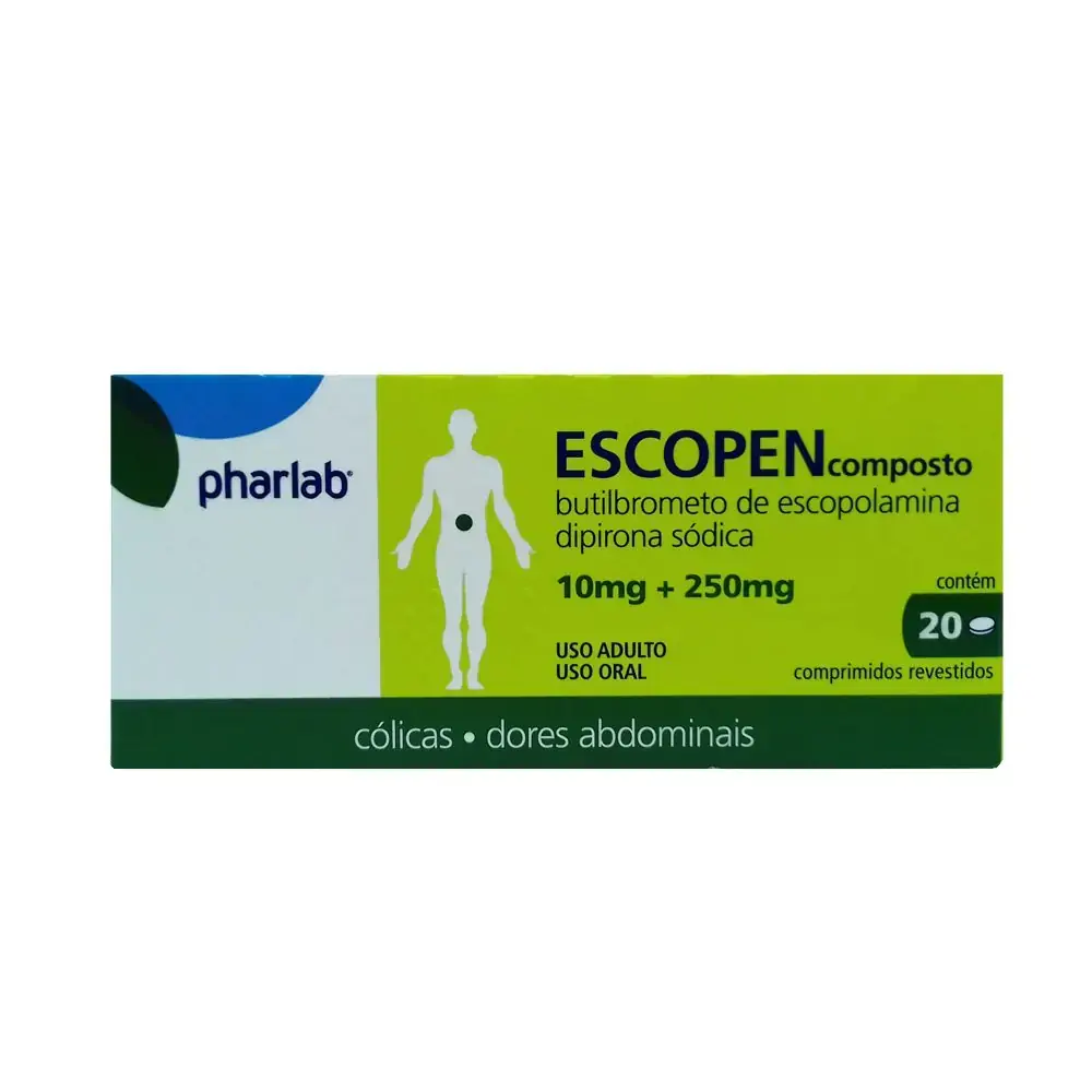 Escopen 10 Mg 250 Mg 20 Comprimidos Pharlab Similar