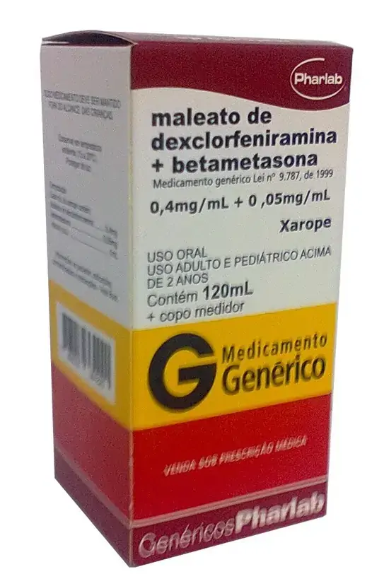 Maleato De Dexclofeniramina Betametasona 0,25 Mg/ml 2 Mg/ml Xarope Pharlab Similar