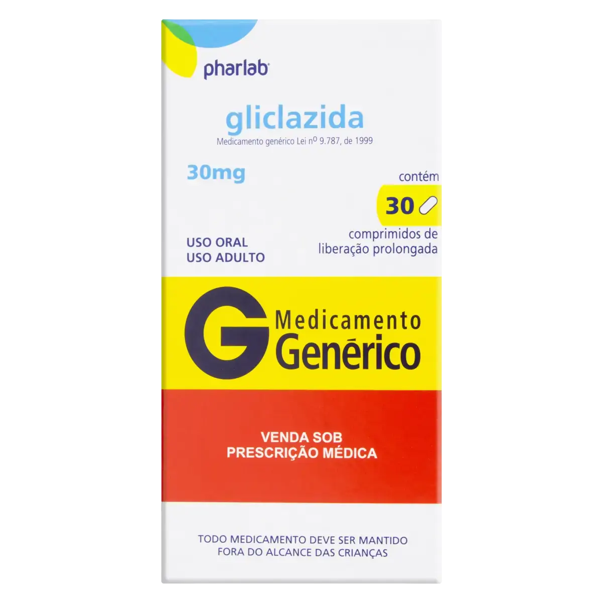 Gliclazida 30mg Pharlab Caixa 30 Comprimidos