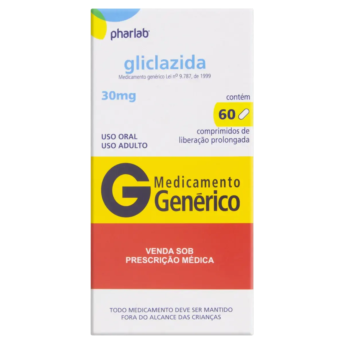 Gliclazida 30mg Pharlab Caixa 60 Comprimidos