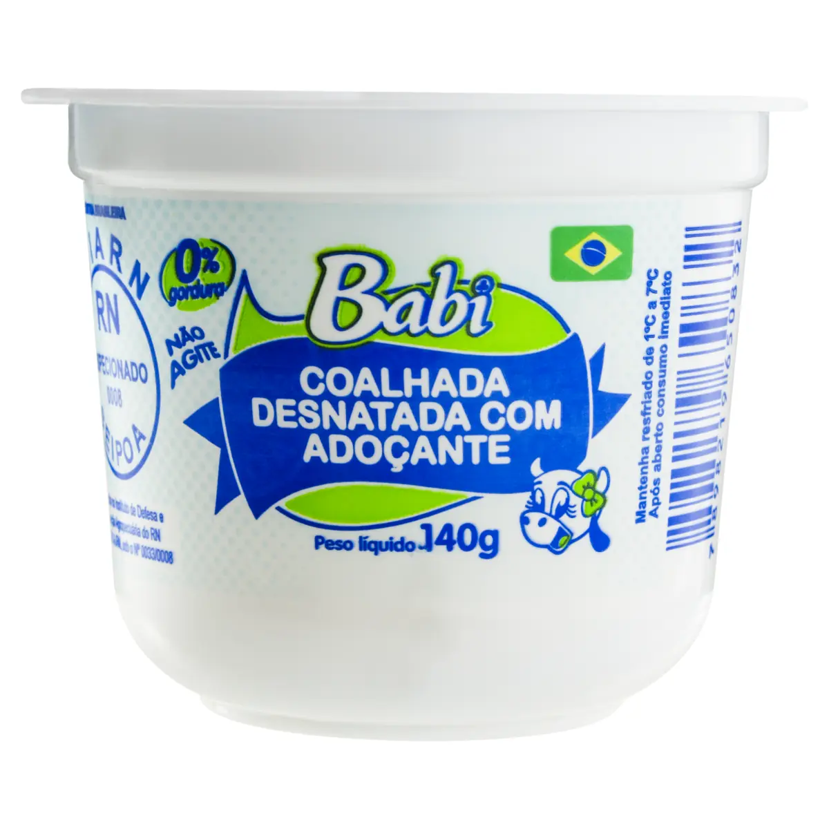 Coalhada Desnatada Com Adoçante Babi Pote 140g