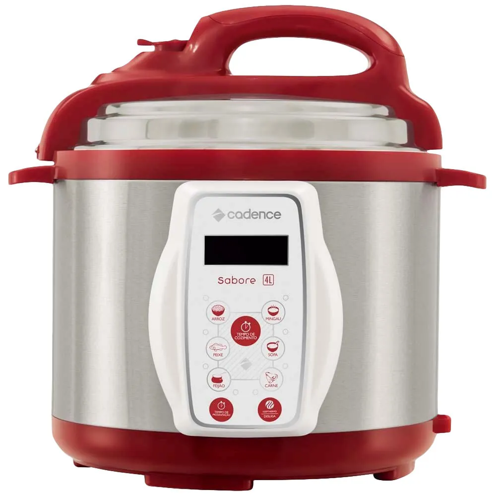 Panela de Pressão Elétrica Cadence 4L em Inox  Sabore Revestimento Antiaderente PAN900220 220V