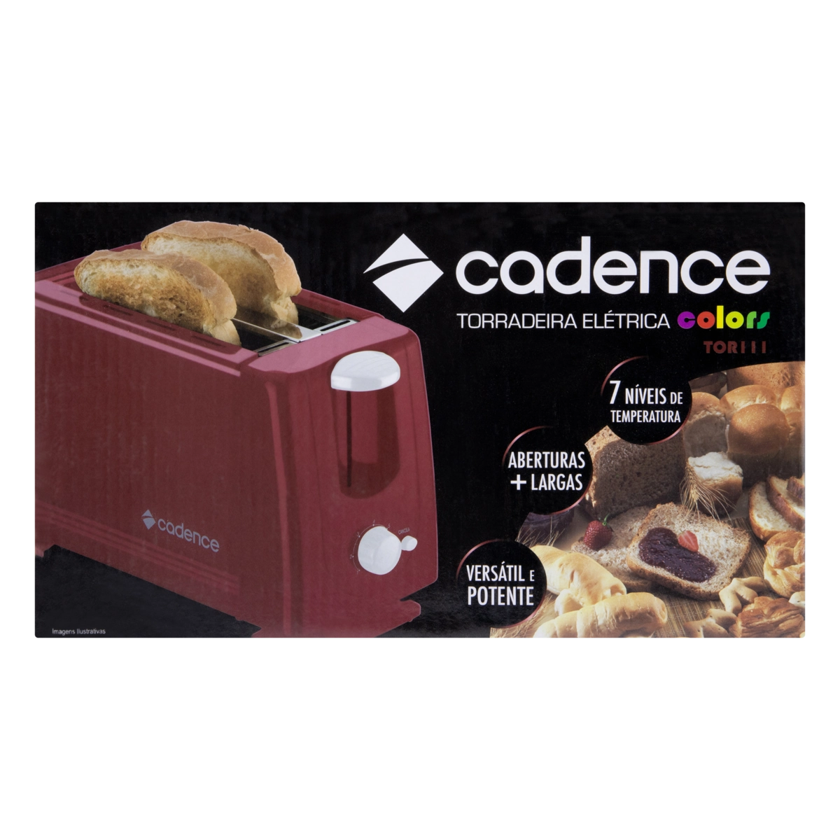 Torradeira Elétrica Vermelha Tor111 750w Cadence Colors 220 240v