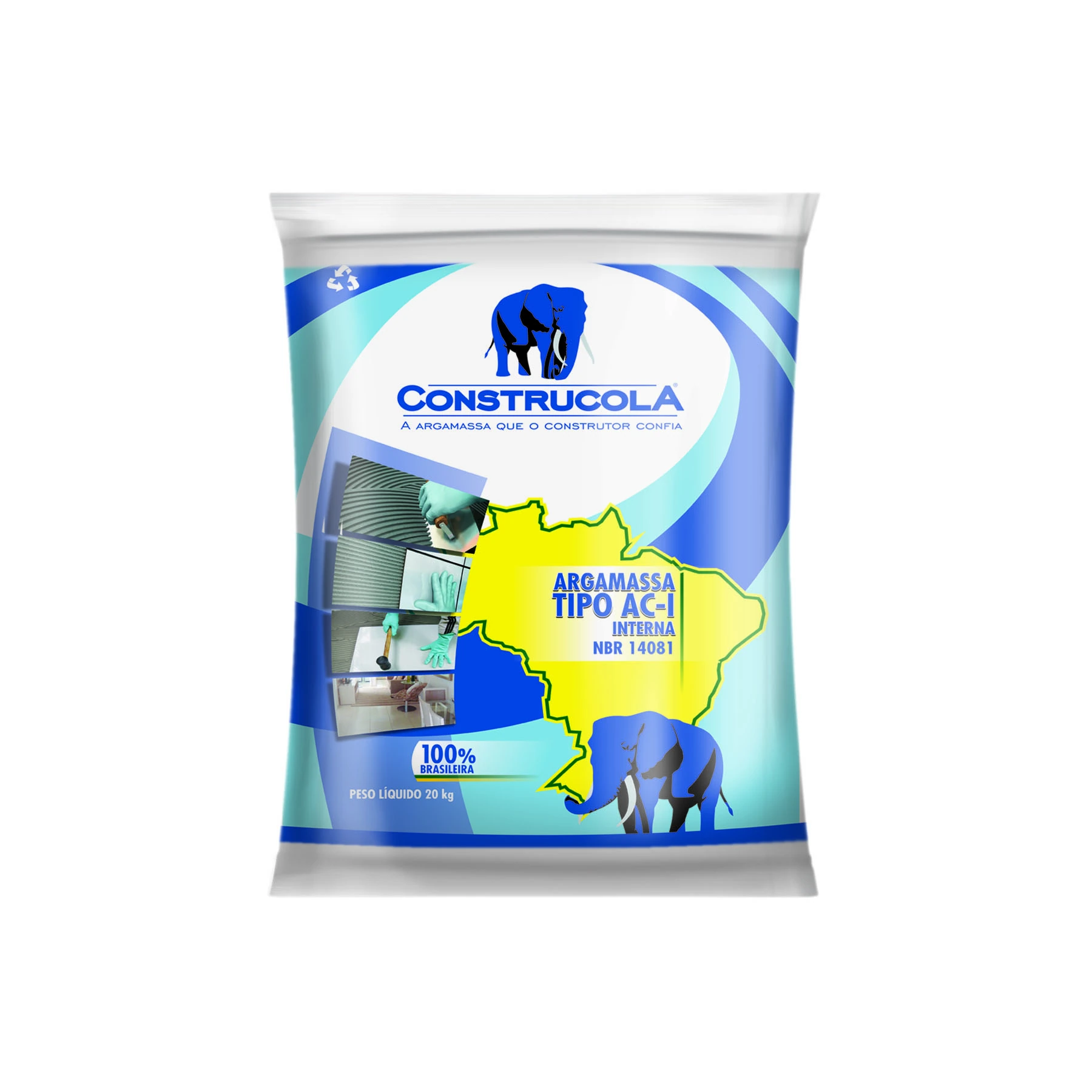 Argamassa ACI Interno 20kg Cinza Construcola