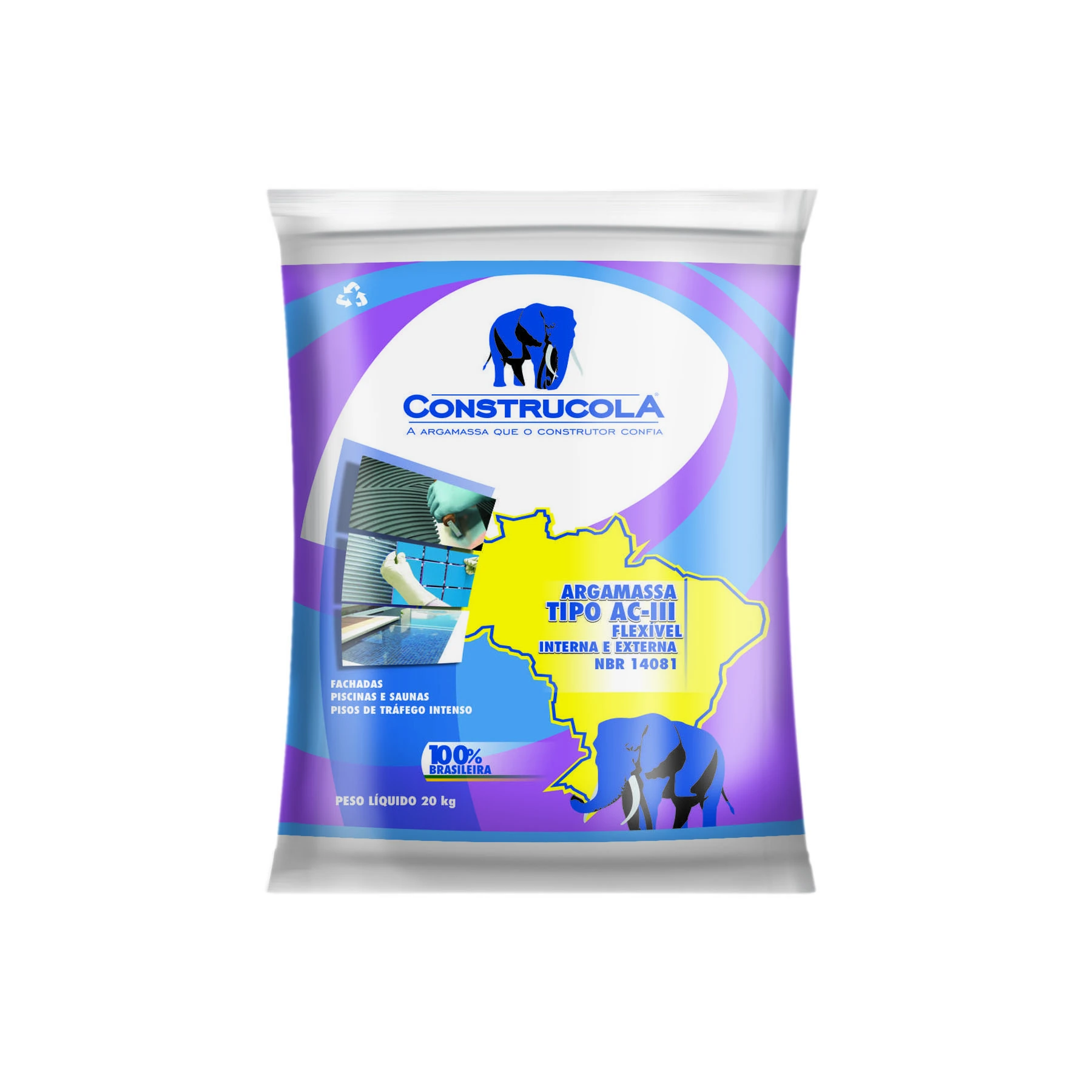 Argamassa ACIII Interno e Externo 20kg Cinza Construcola