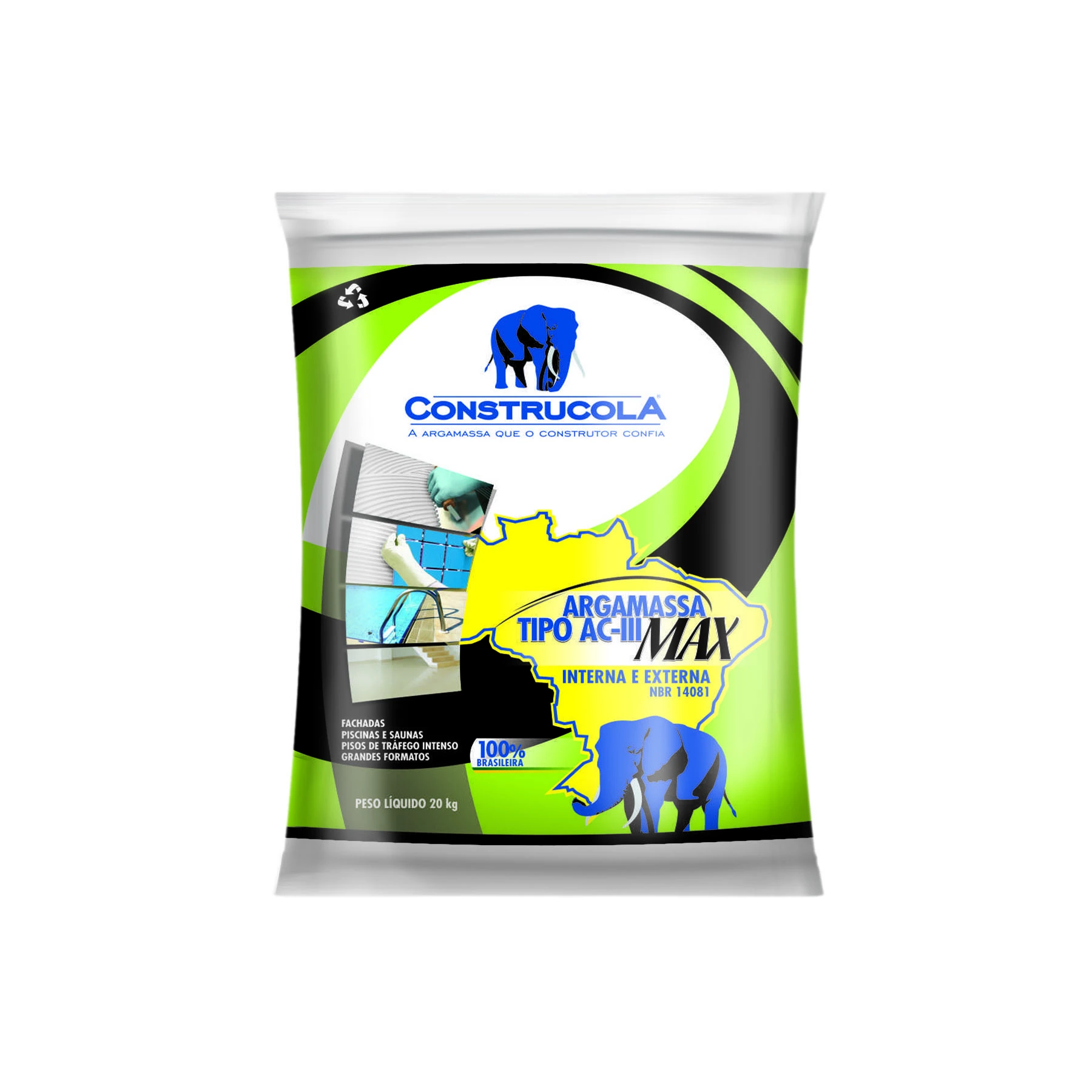 Argamassa ACIII Interno e Externo 20kg Branco Construcola