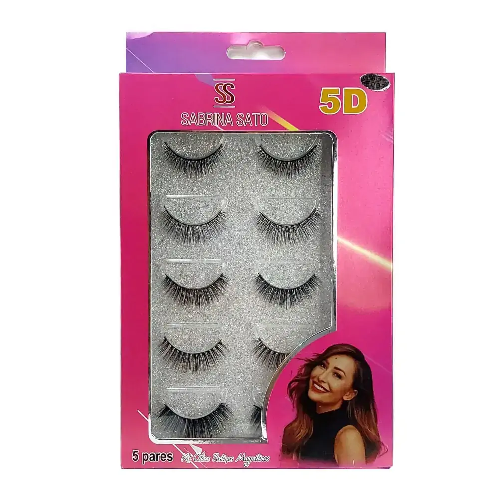 Cílios Postiços Magnéticos 5D Com 5 Pares - Sabrina Sato - SS-1101