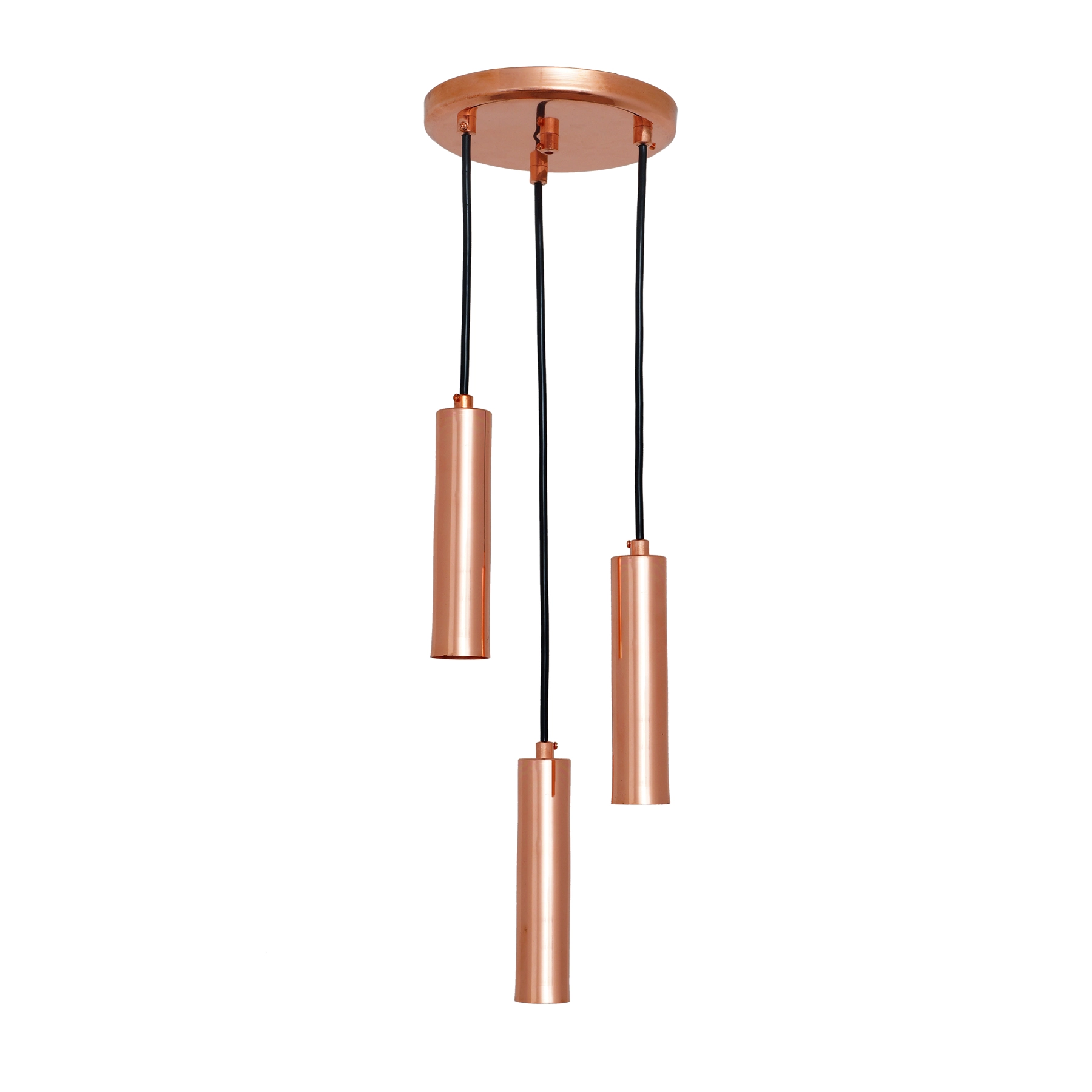 Pendente Tubo 3 Lâmpadas Metal Cobre Mini Tube Auremar
