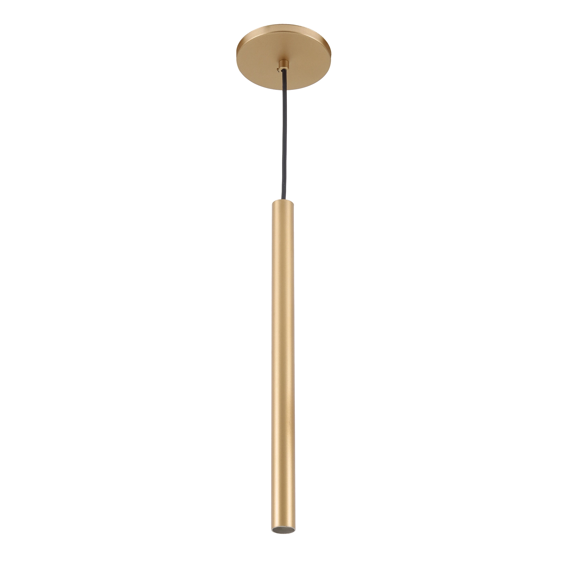 Pendente Tubo 1 Lâmpada Metal Dourado Tube Auremar
